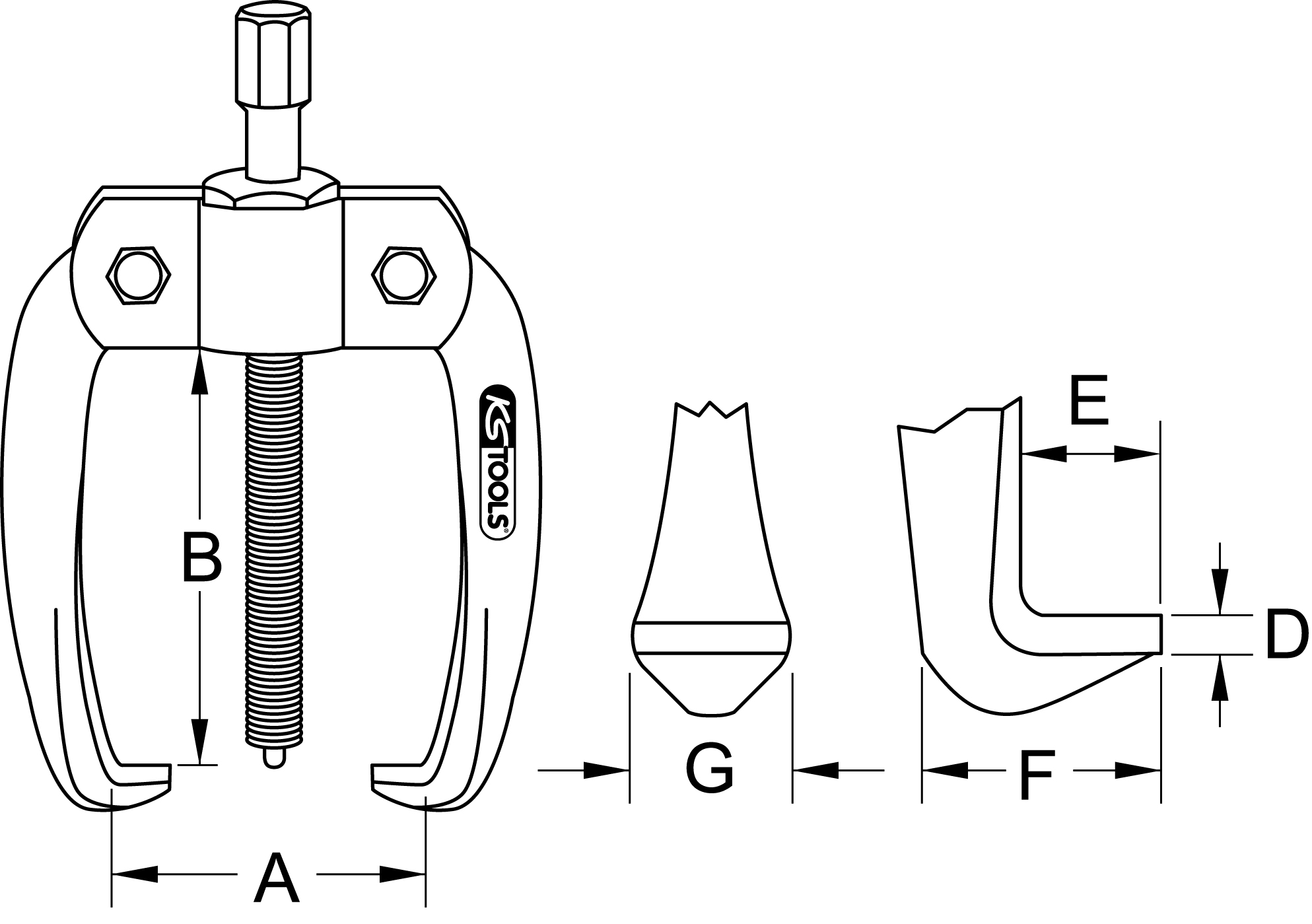 KS Tools BASIC Universal-Abzieher 2-armig