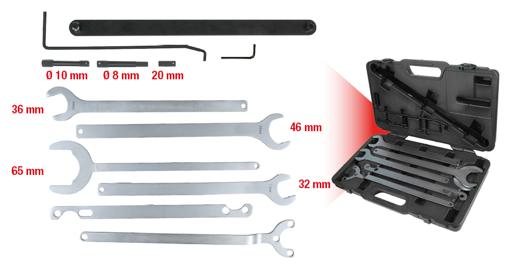 KS Tools Lüfter-Naben-Schlüssel-Satz, 12-tlg