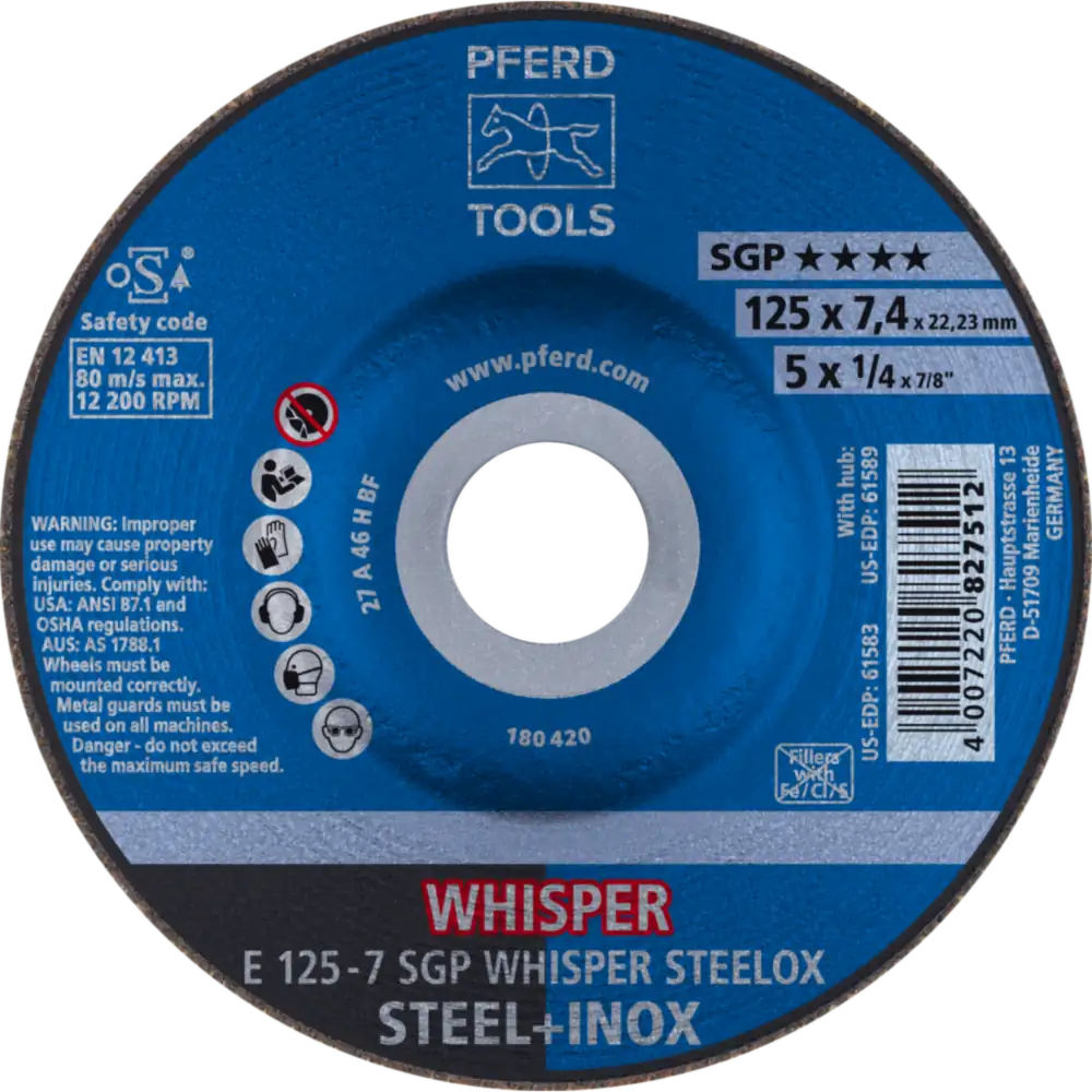 PFERD TOOLS Schruppscheibe E Speziallinie SGP STEELOX für Stahl/Edelstahl