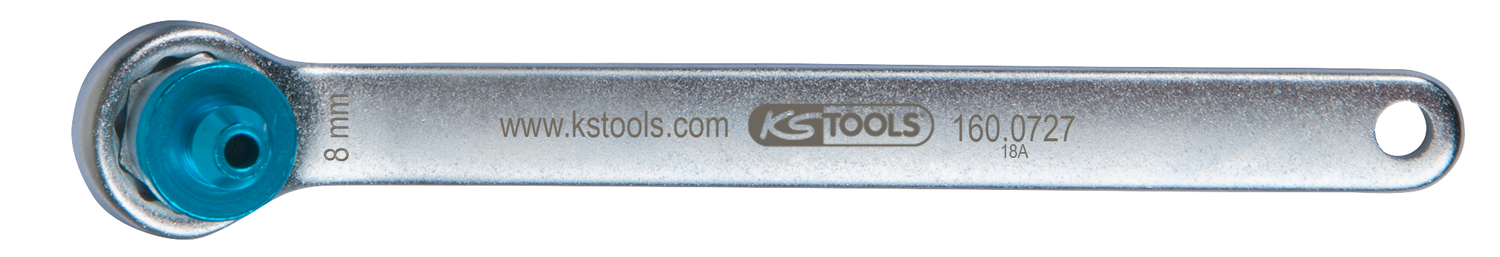 KS Tools Bremsen-Entlüftungsschlüssel, extra kurz, 8 mm, blau