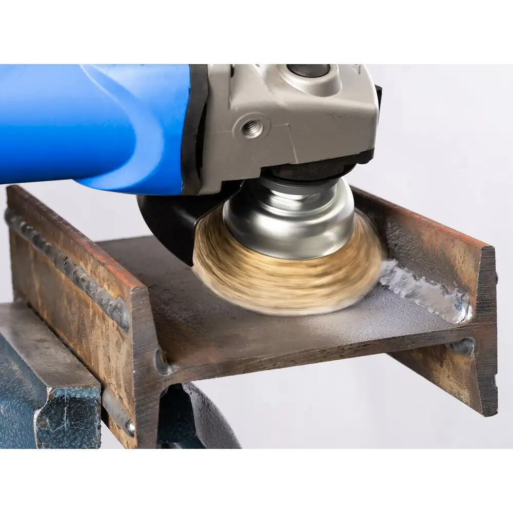 PFERD TOOLS Topfbürste ungezopft TBU Ø 60 mm M14 vermessingter Stahl-Litzen-Draht-Ø 0,25 mm Winkelschleifer