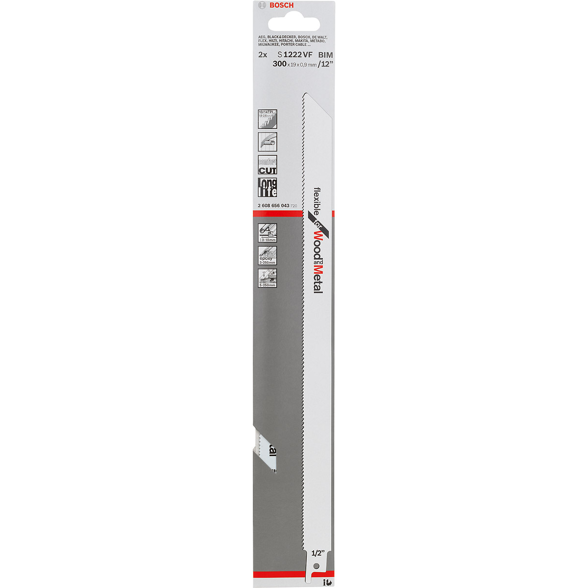 Bosch Säbelsägeblatt S 1222 VF, Flexible for Wood and Metal