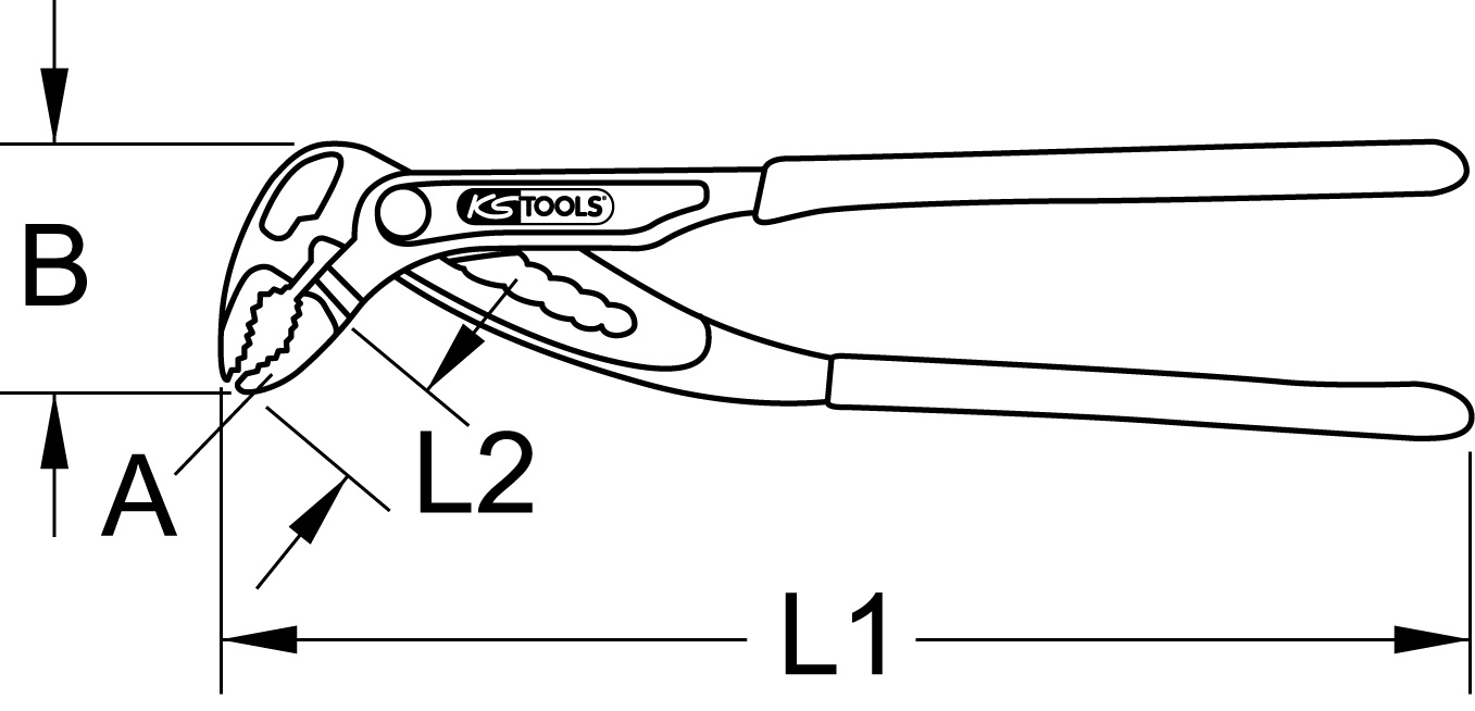 KS Tools Wasserpumpenzange mit Druckknopfverstellung