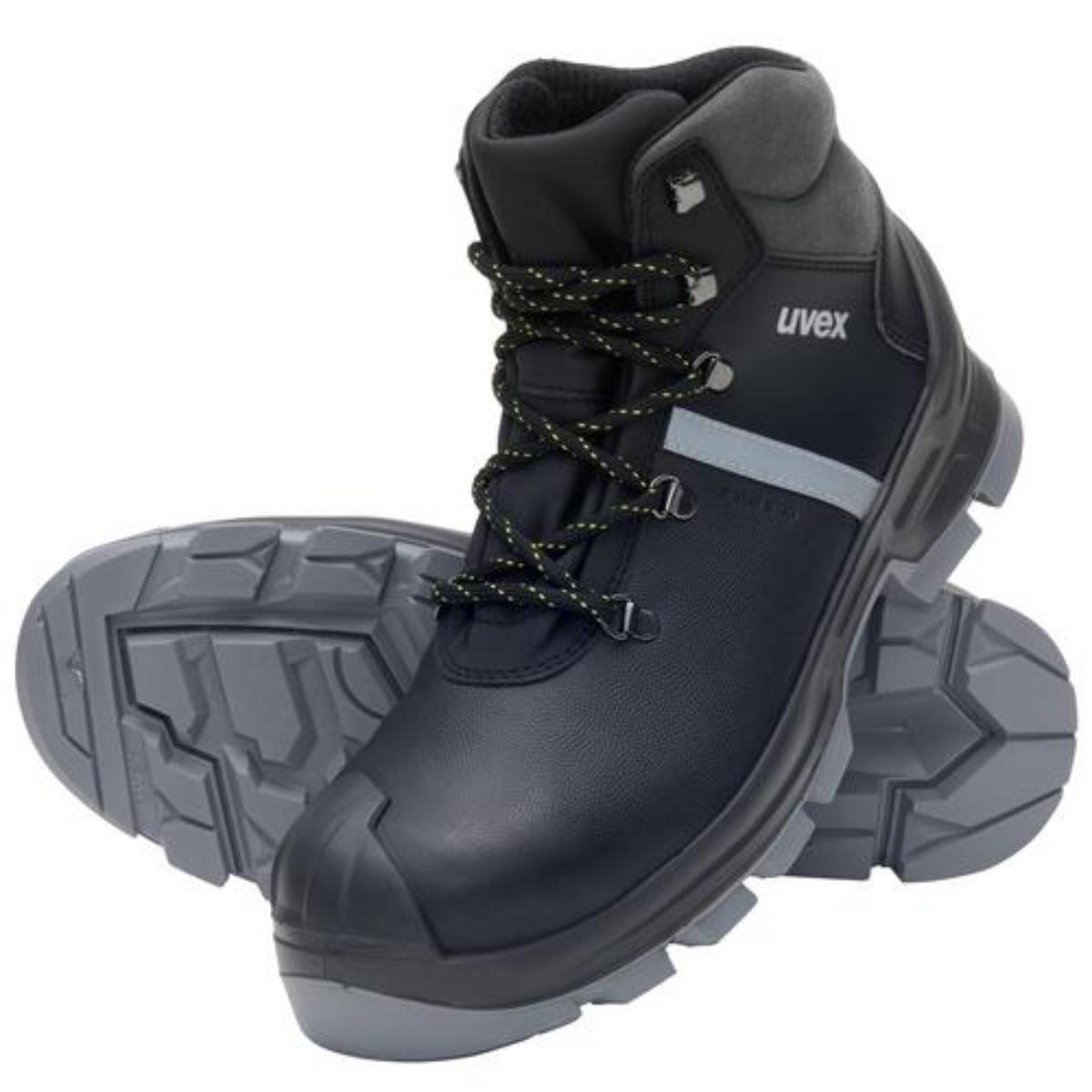 uvex 2 construction Sicherheitsschuh Stiefel S3, schwarz/grau
