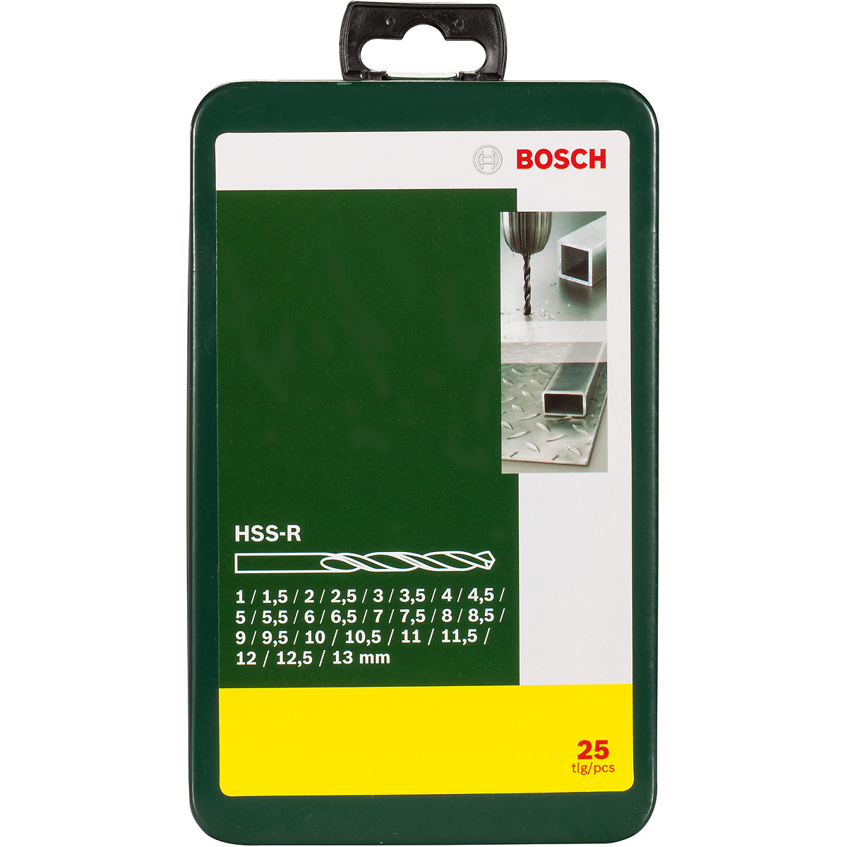 Bosch Metallbohrer-Set HSS-R, 25-teilig, 1 - 13 mm, Metallkassette