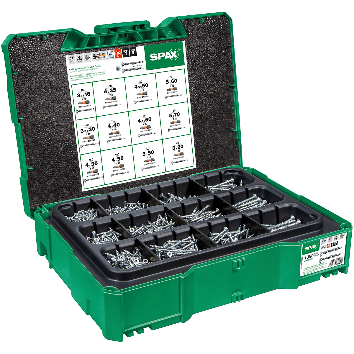 SPAX Box Systainer T-Loc Senkmultikopf T-Star Plus WIROX 1385St/5Bit