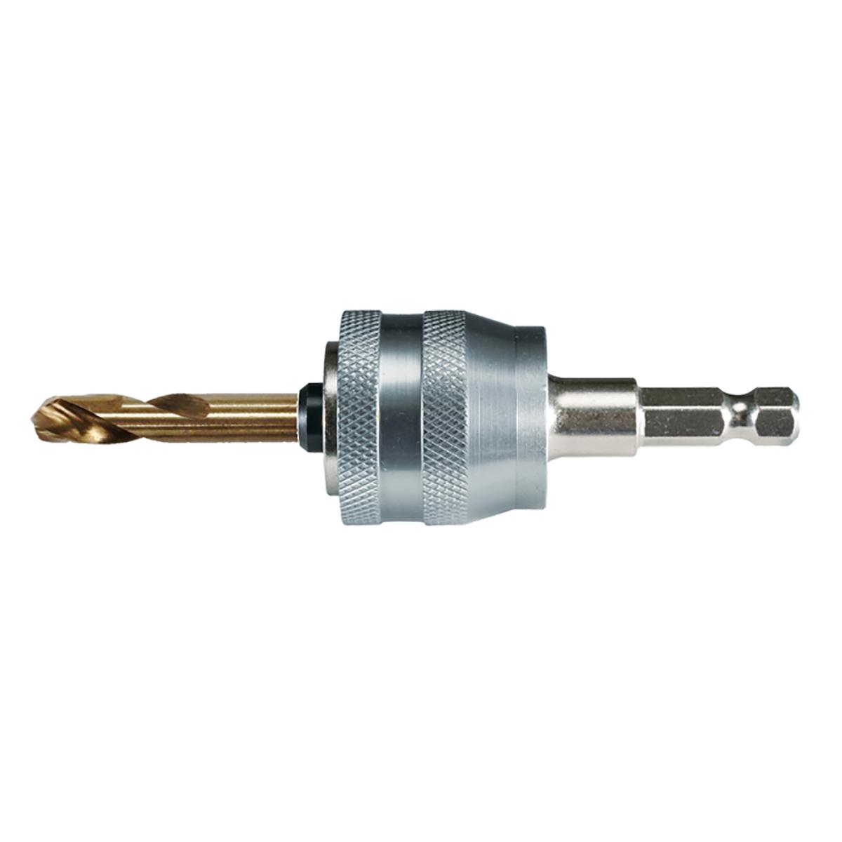Makita Lochsägen Adapter EZYCHANGE + HSS-Co Zentrierbohrer für dünne Bleche 3/8 Zoll-6-kant-Aufnahme