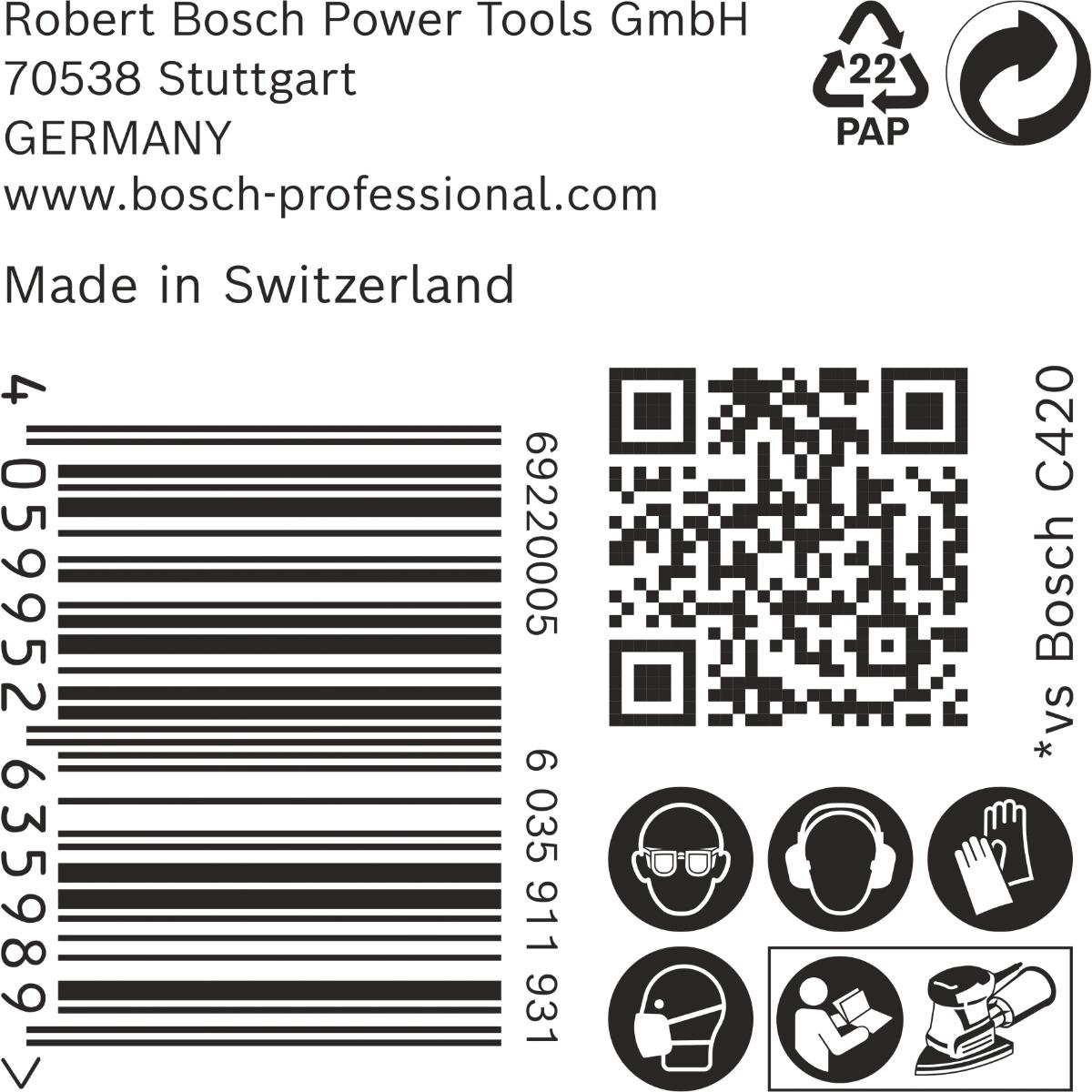 Bosch EXPERT C470 Schleifpapier, 102 x 62/93 mm, 50 Stück