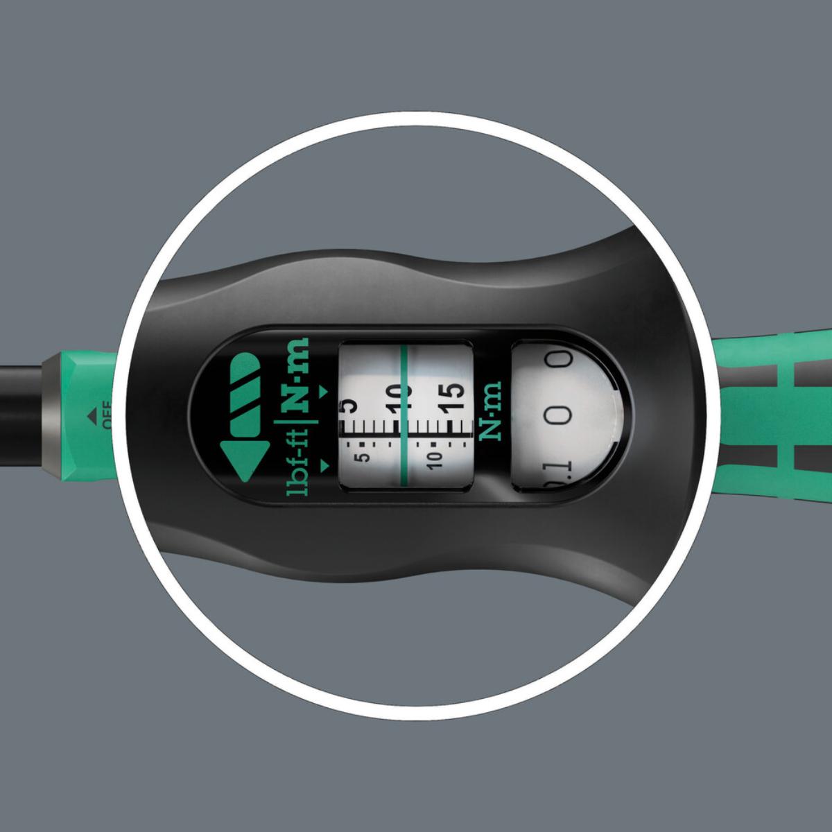 Wera Click-Torque Lock A 6 R/L Drehmomentschlüssel, einstellbar, Torque Lock Funktion, durchgehende Bit-Aufnahme (1/4 zoll), 2,5-25 Nm, 1/4 zoll x 2,5-25 Nm