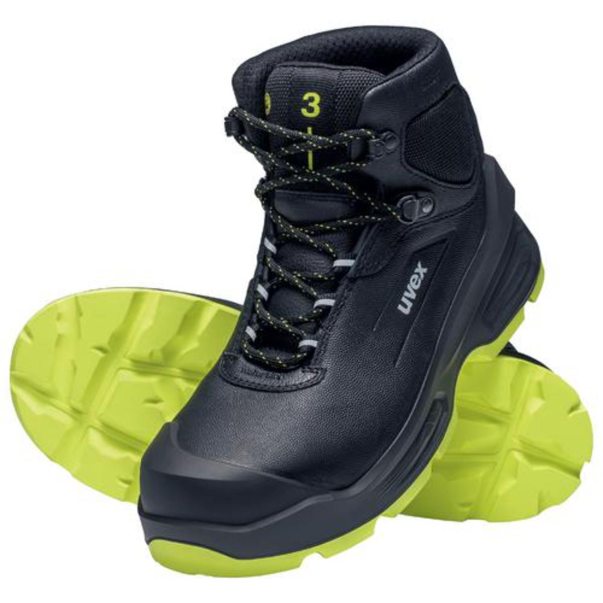uvex 3 Sicherheitsschuh Schnürstiefel S3, schwarz/gelb