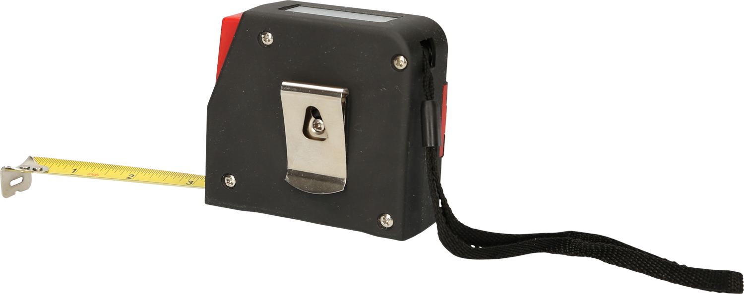 KS Tools Elektrisches Bandmaß mit Feststeller und Gürtelclip, digital, 5 m, 19 mm