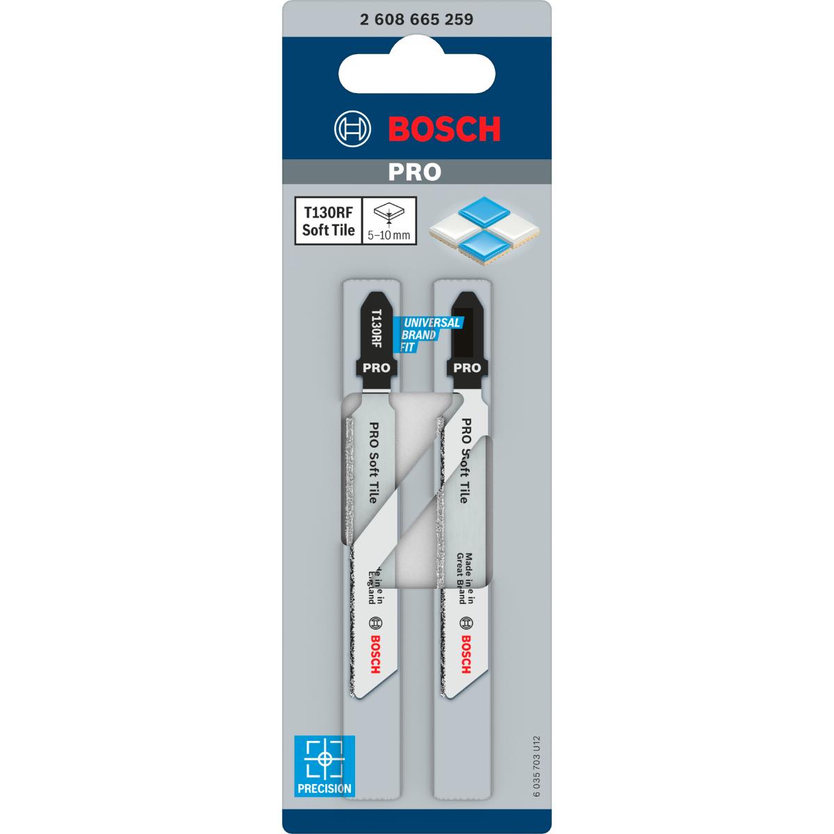Bosch PRO Soft Tile T130RF Stichsägeblatt,83 mm - 2 Stück