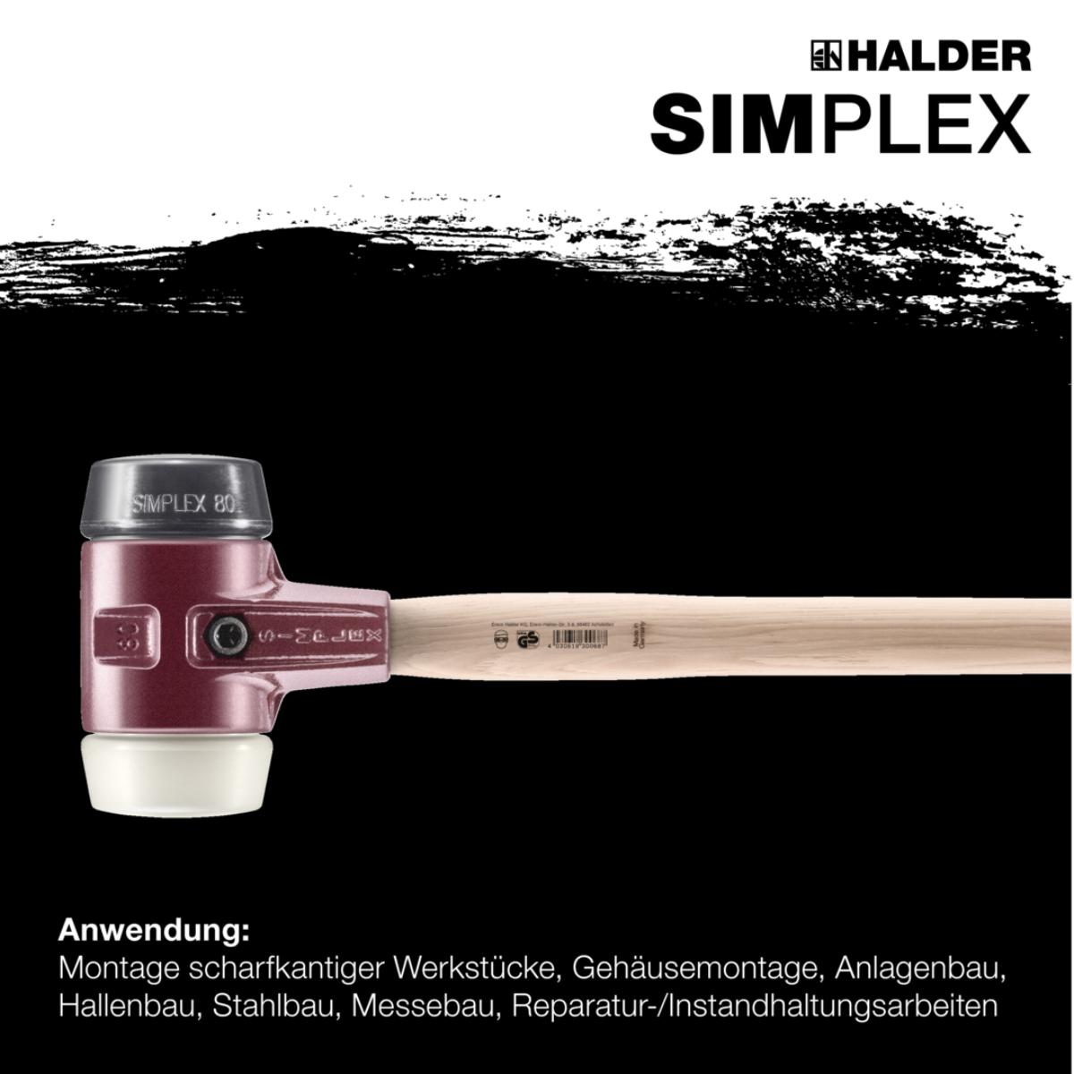 HALDER SIMPLEX - Vorschlaghammer mit TE-Gehäuse und Holzstiel, Gummikomposition / Nylon