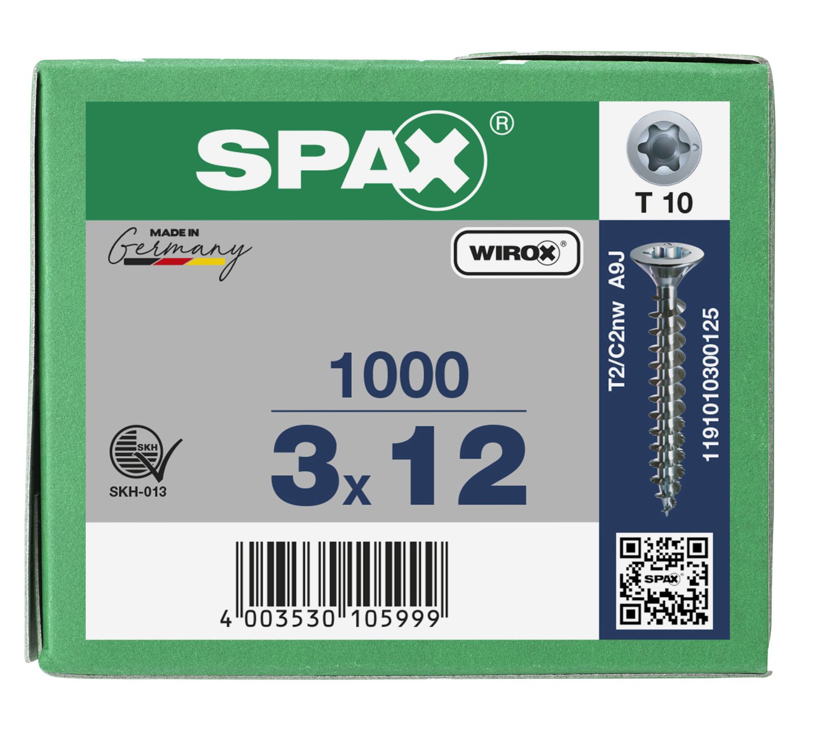 SPAX-S Senkkopf Bremsrippen T-Star Plus T10 Vollgewinde WIROX, 1000 Stück