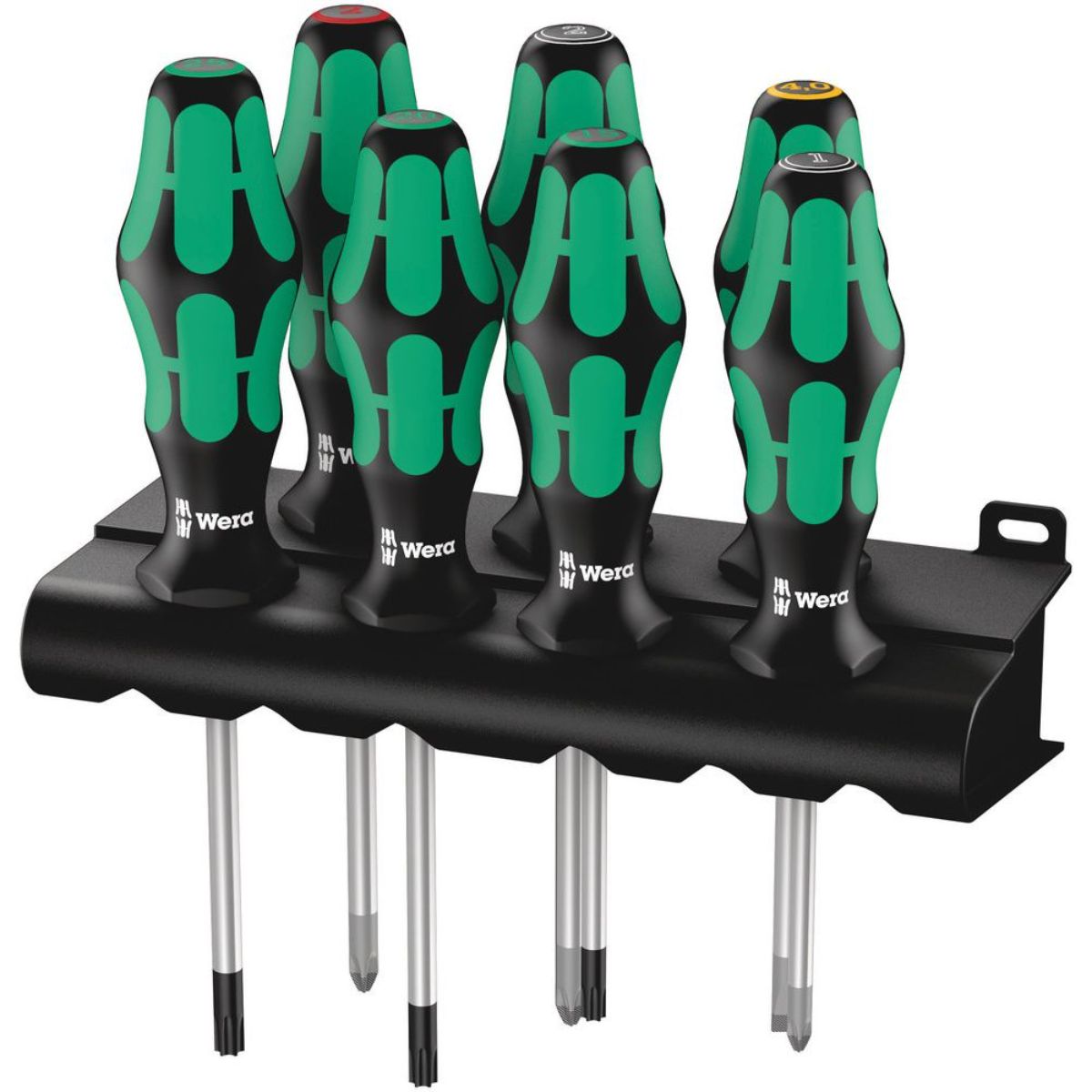 Wera 335/350/367/7 Rack Schraubendrehersatz Kraftform Plus Lasertip + Rack, 7-teilig