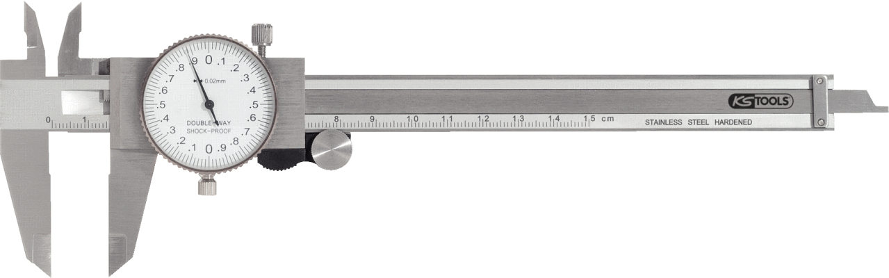 KS Tools Uhren-Messschieber, Messgenauigkeit +--0,02
