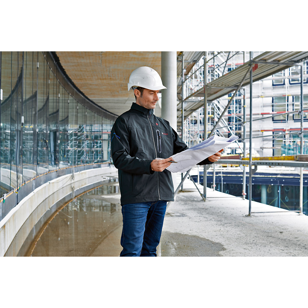 Bosch Beheizbare Jacke GHJ 12+18V XA mit Akkuadapter