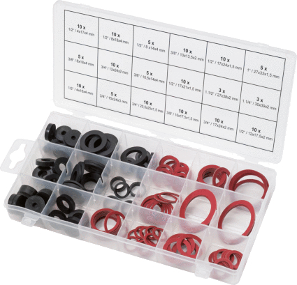 KS Tools Sortiment Dichtringe-Sanitär, 141-tlg
