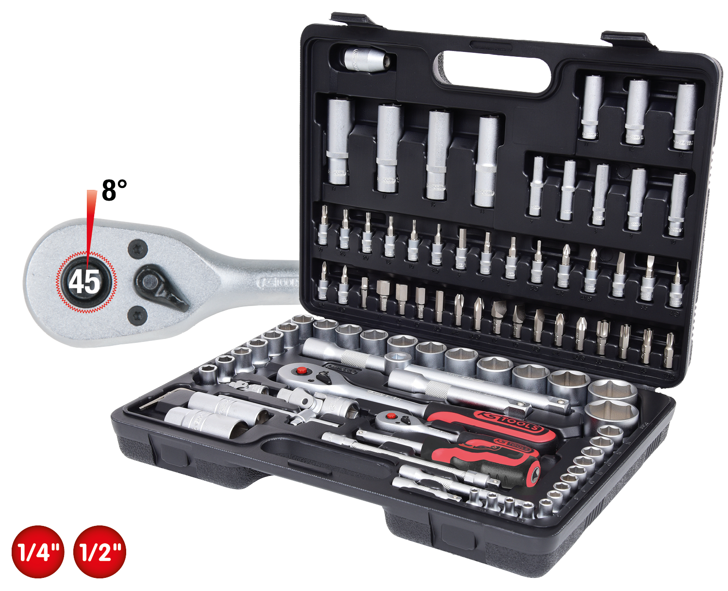 KS Tools 1/4"+1/2" Steckschlüssel-Satz, 96-tlg