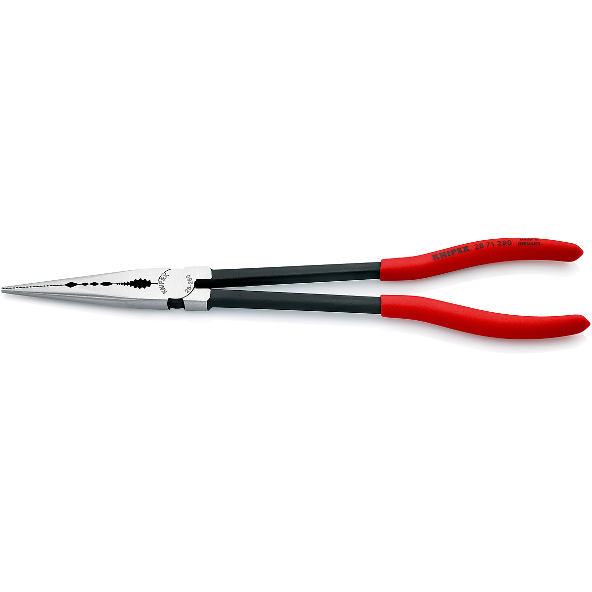 KNIPEX Montierzange mit Querprofilen 280 mm schwarz atramentiert mit Kunststoff überzogen poliert