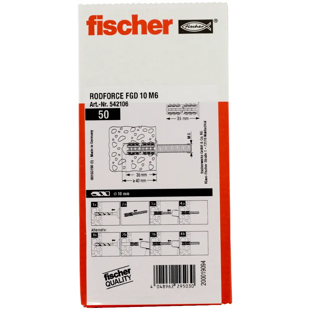 Fischer Gewindestangendübel Rodforce FGD 10 M6