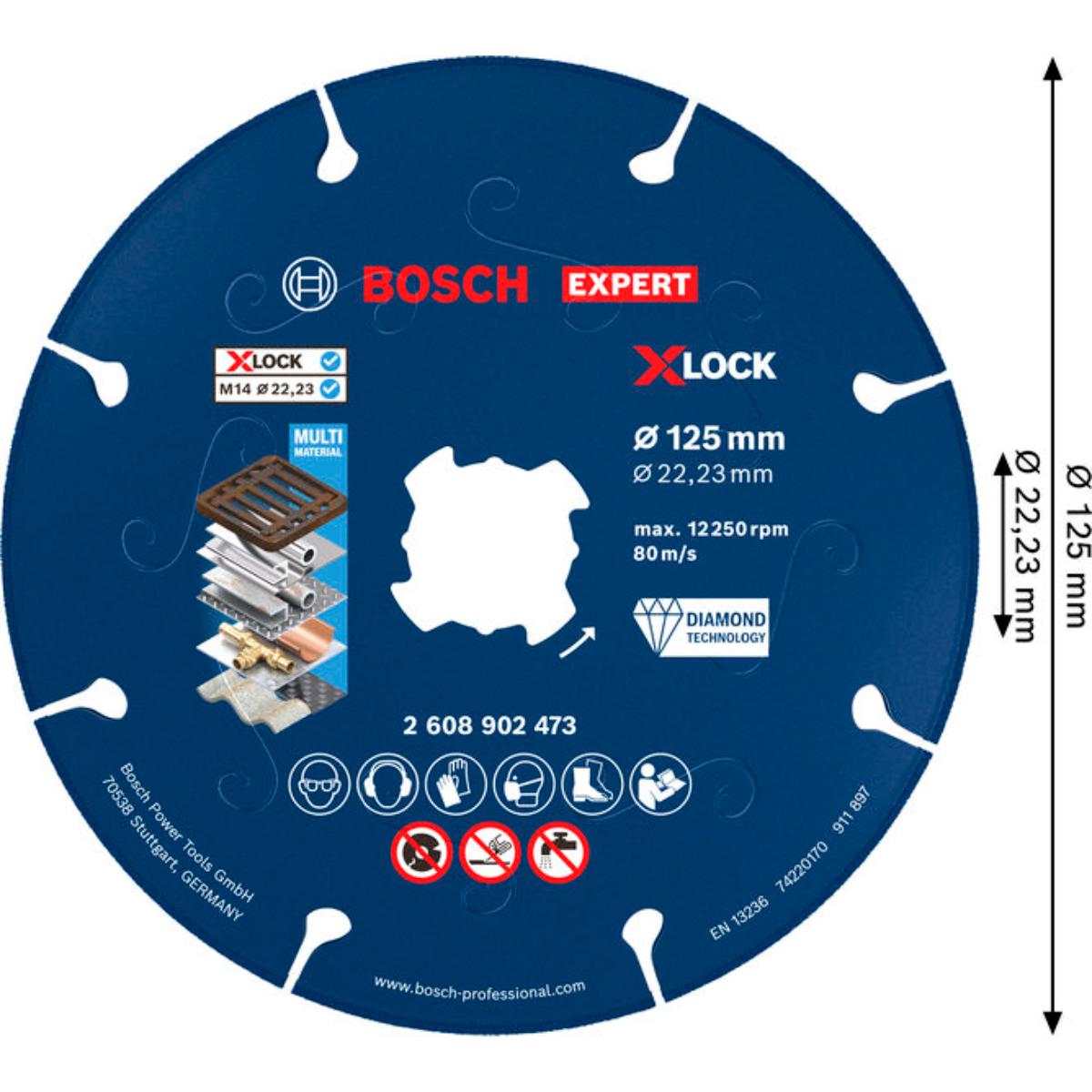 Bosch EXPERT Metal Diamanttrennscheibe, X-LOCK, 125 x 22,23 mm