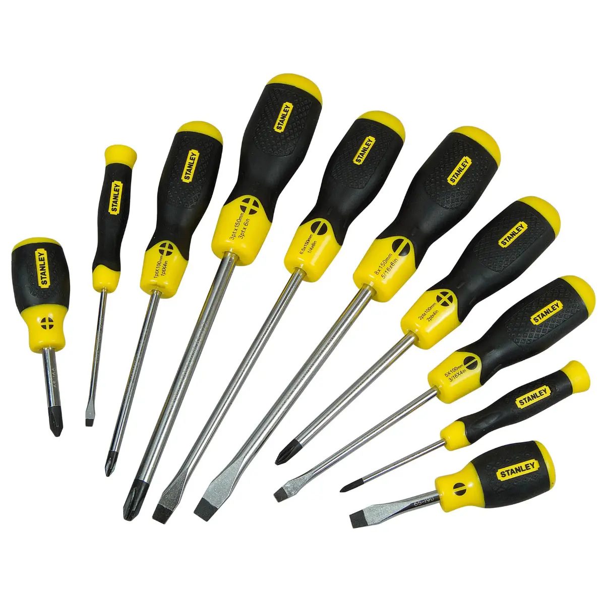 STANLEY Schraubendreher-Set CushionGrip 10-teilig Schl. Phillips Magnetische
