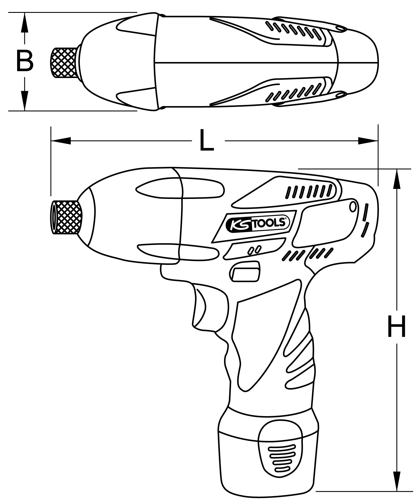 KS Tools 1-4'' Akku-Bit-Schlag-Schrauber, 117Nm, 1.870 U-min, mit 1 Akku und 1 Ladegerät