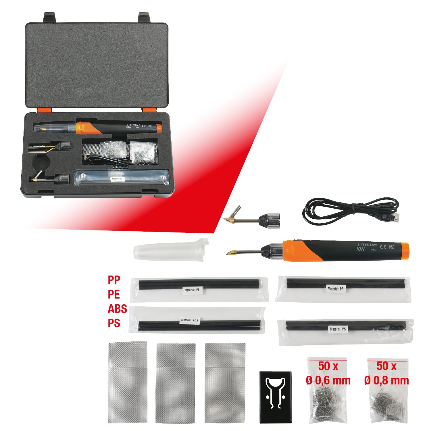 KS Tools Akku-Kunststoffreparatur-Satz, 134-tlg