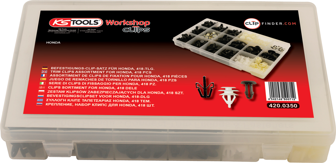 KS Tools Befestigungs-Clip-Satz für Honda, 418-tlg
