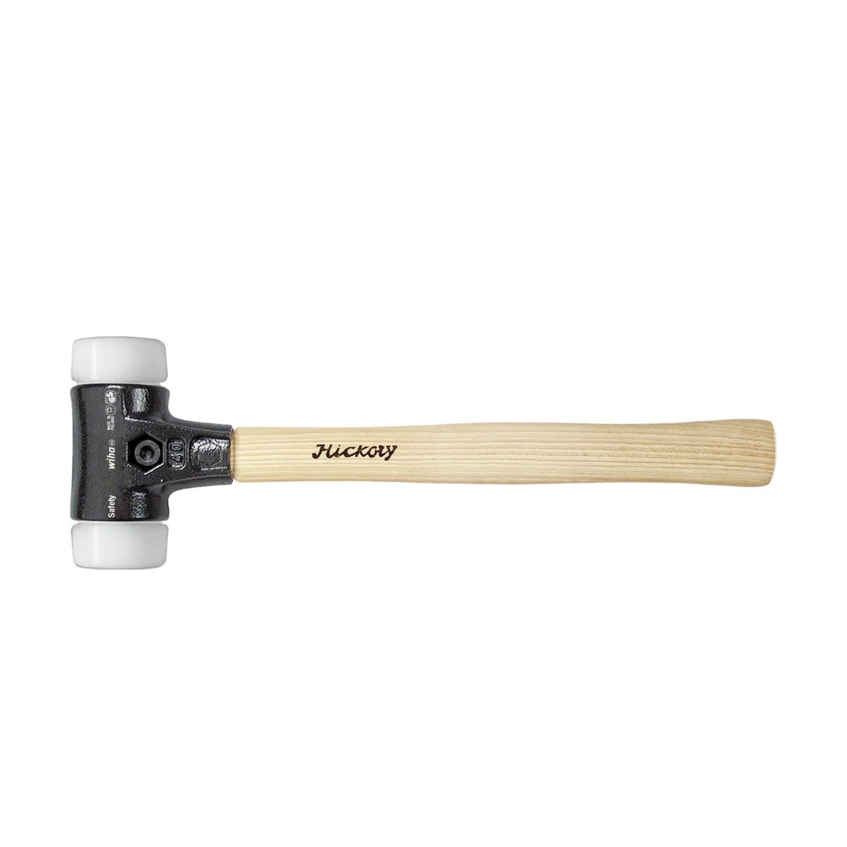 Wiha Schonhammer Safety sehr hart/sehr hart mit Hickory-Holzstiel, Rund-Schlagkopf - 2 Stück