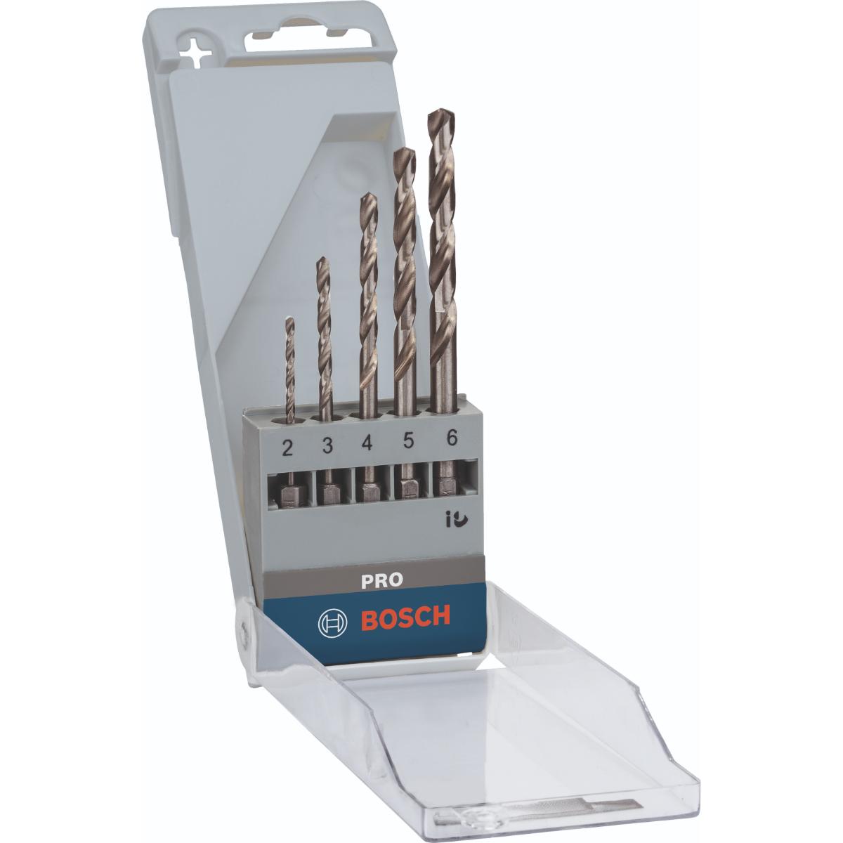 Bosch PRO 5-tlg. Metallbohrer-Set HSS-G, DIN 338, 2/3/4/5/6 mm