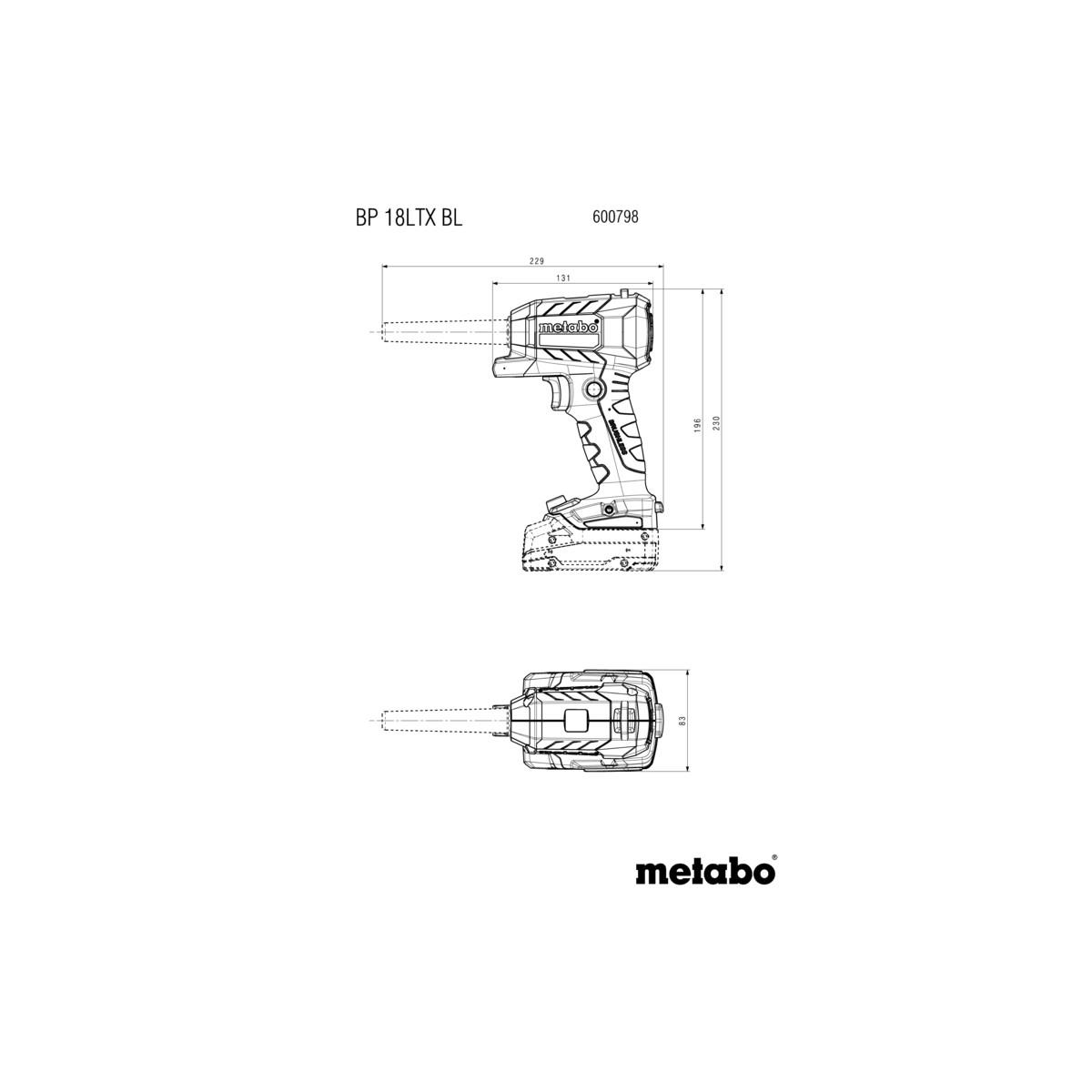 Metabo Akku-Blaspistole BP 18 LTX BL - Karton