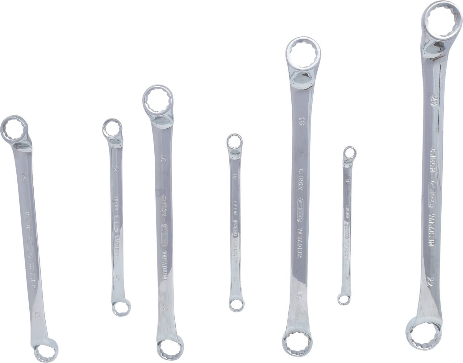 KS Tools CHROMEplus Doppel-Ringschlüssel-Satz, 7-tlg
