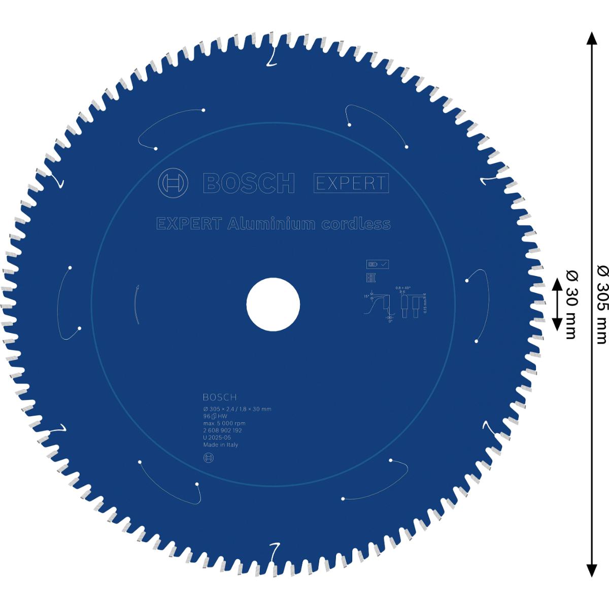 Bosch EXPERT Aluminium Kreissägeblatt, 305x30x2.4 mm, Z96