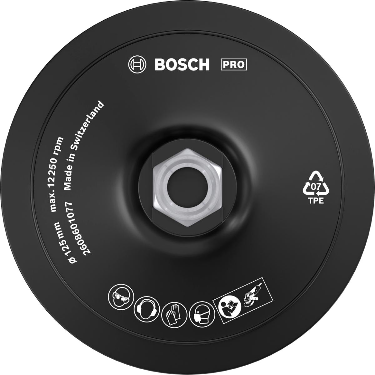 Bosch PRO Stützteller mit Klettverschluss zum Befestigen von Schleifblättern