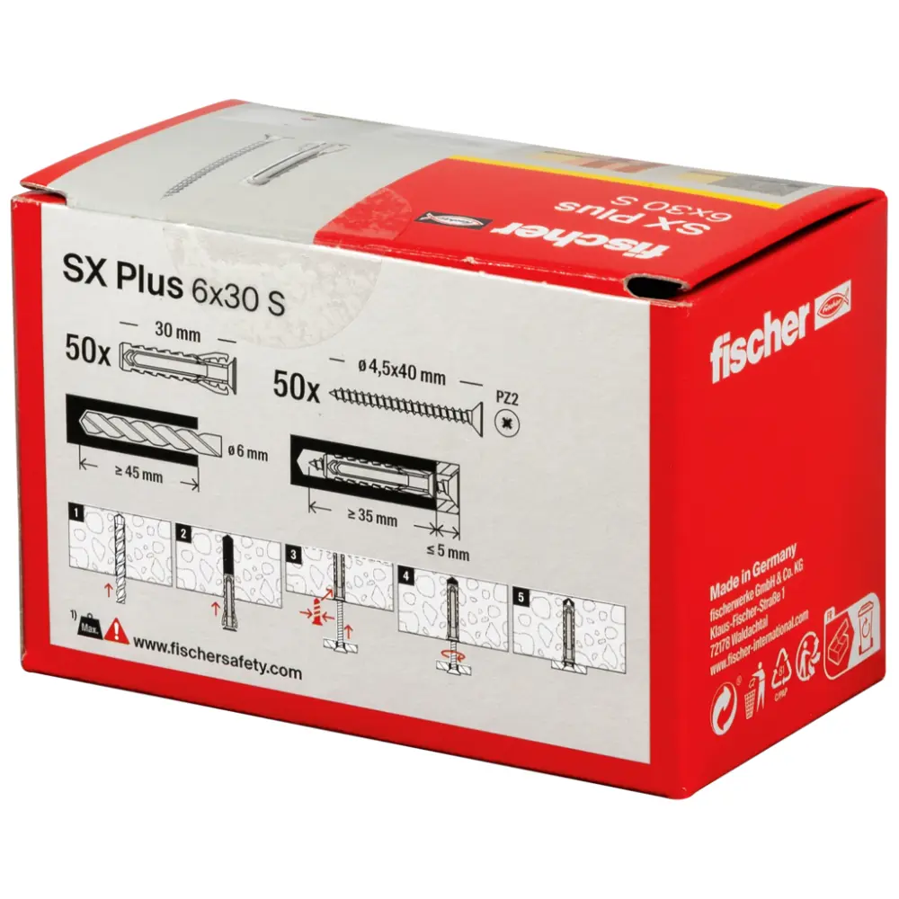 Fischer Spreizdübel SX Plus 6x30 S