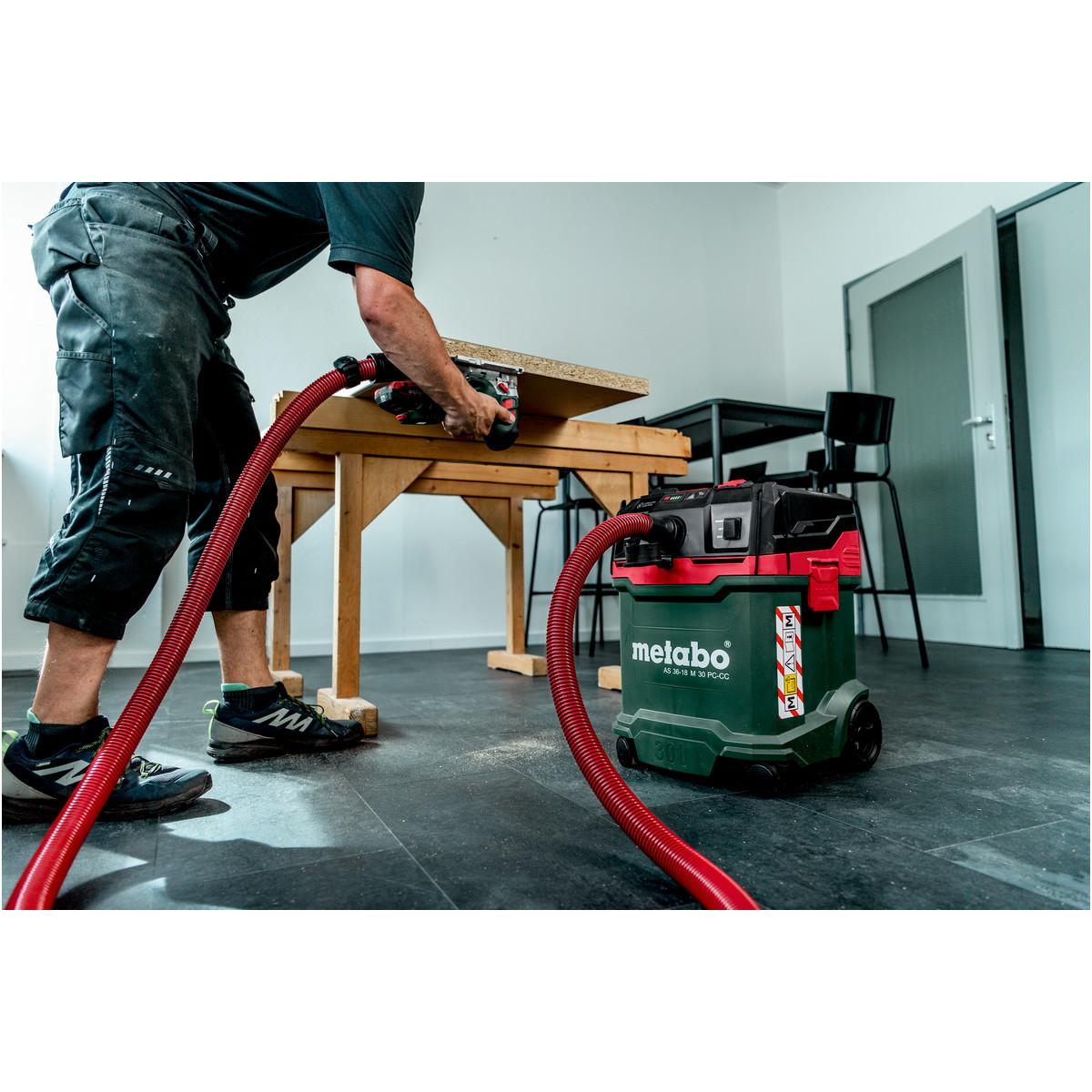 Metabo Akku-Sauger AS 36-18 M 30 PC-CC mit manueller Filterabreinigung und CordlessControl -