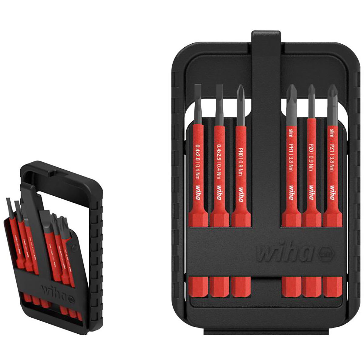 Wiha Bit Set slimBit electric Schlitz, Phillips, Pozidriv 6-teilges Set