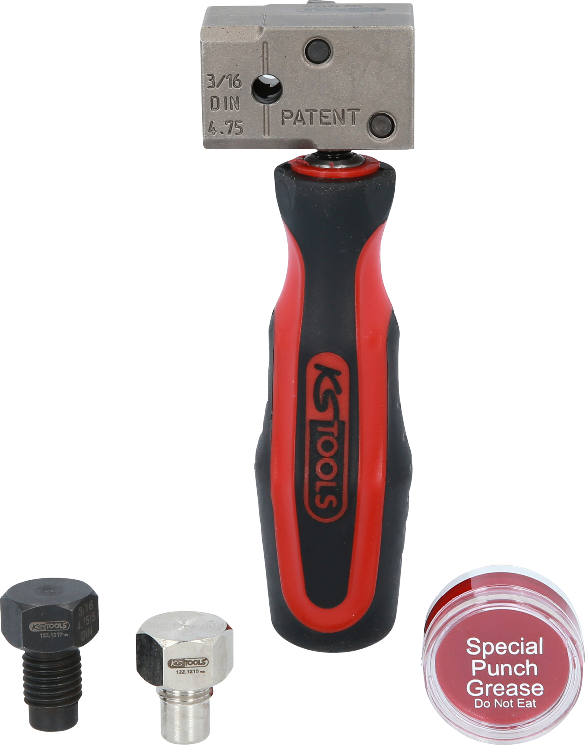 KS Tools FLAREFIXeco 4,75 mm Universal-Bremsleitungs-Bördelgerät-Satz, 4-tlg