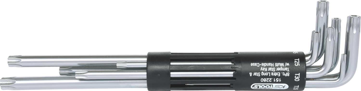 KS Tools 3 in 1 Torx-Winkelstiftschlüssel-Satz mit Bohrung,8-tlg XL
