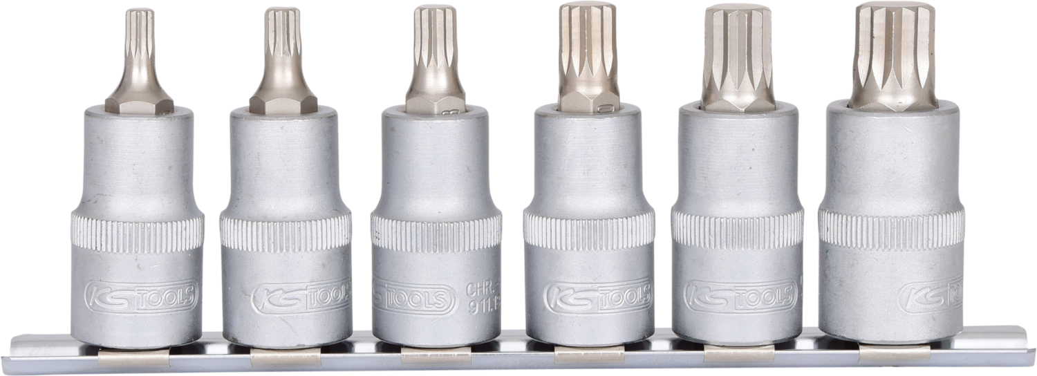 KS Tools 1/2" Bit-Stecknuss-Satz XZN, 6-tlg, M5-M14
