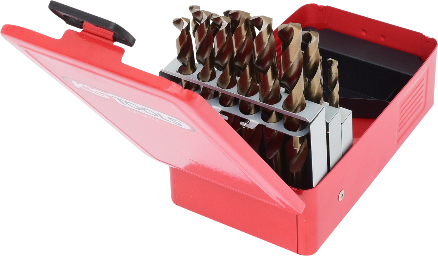 KS Tools HSS-G Co 5 Spiralbohrer-Satz, Stahlblechkassette, 25-tlg, 1-13mm