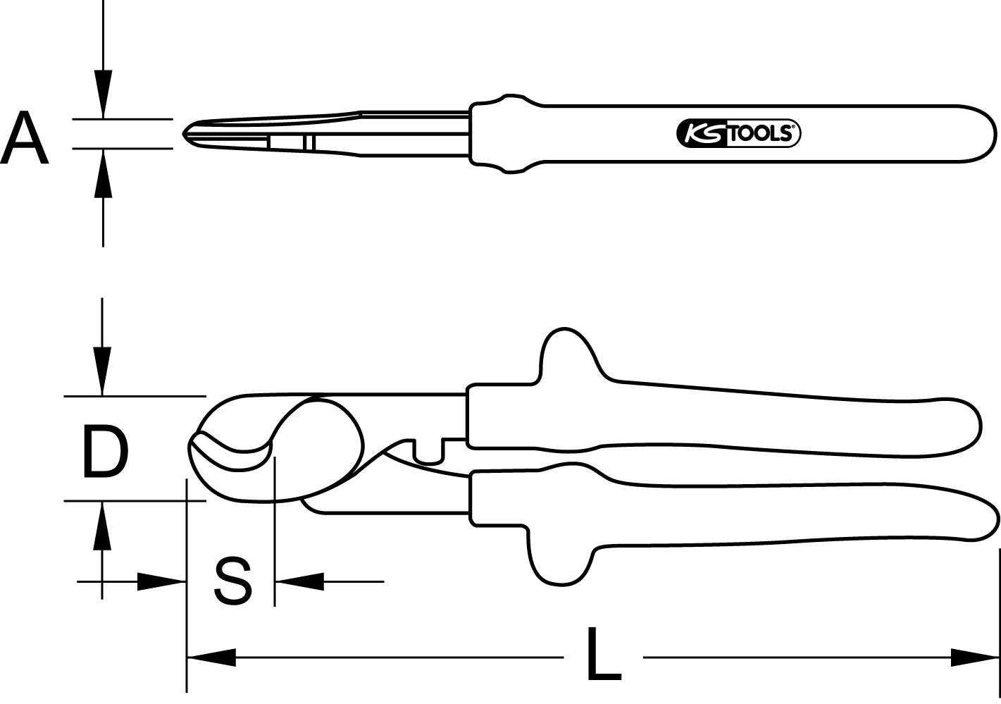 KS Tools 1000V Kabelschere, 240mm