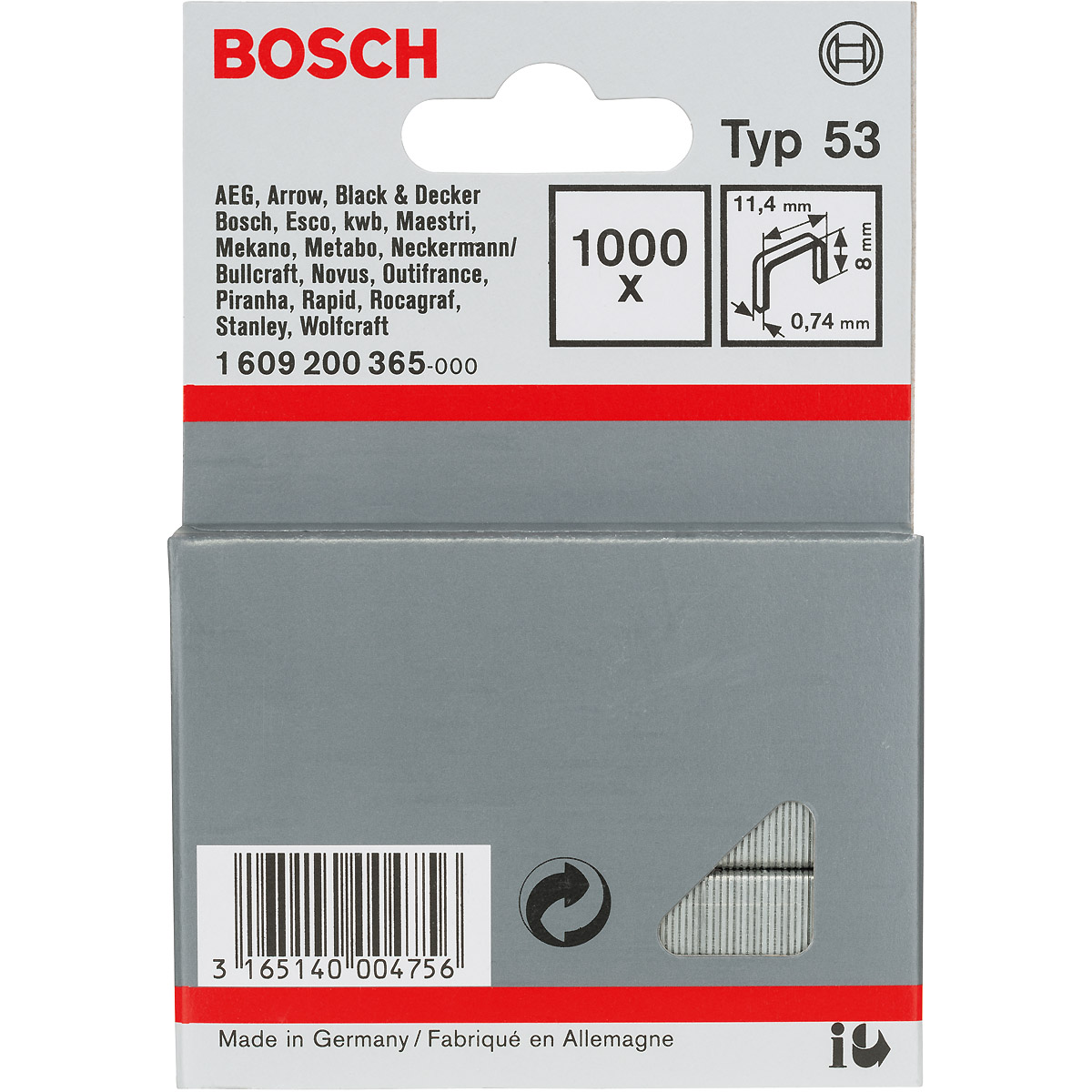 Bosch Feindrahtklammer Typ 53, 11,4mm breit