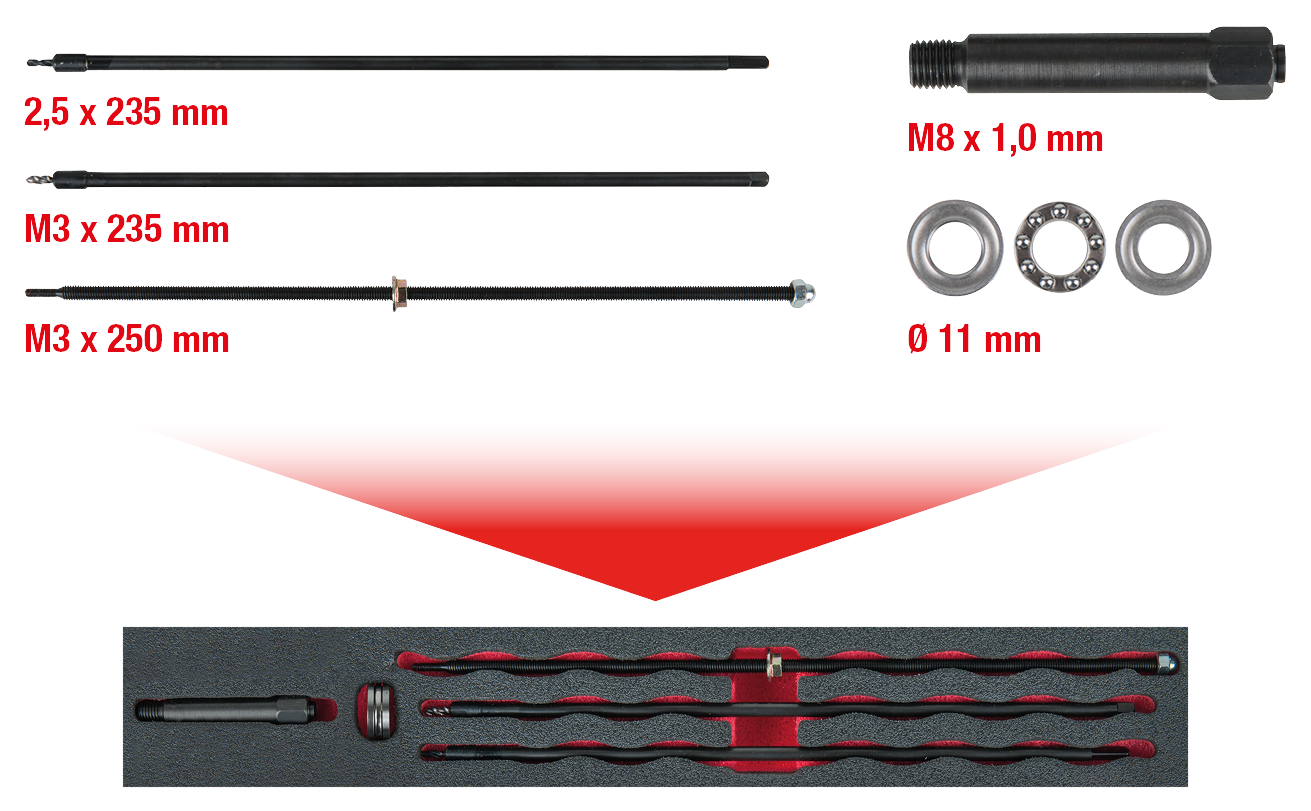 KS Tools Universal Glühkerzenspitzen-Ausbohrsatz M8 x 1,0