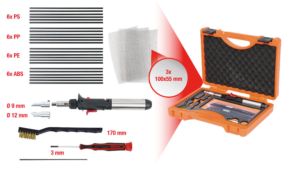 KS Tools Kunststoff-Schweißkolben-Satz, 33-tlg