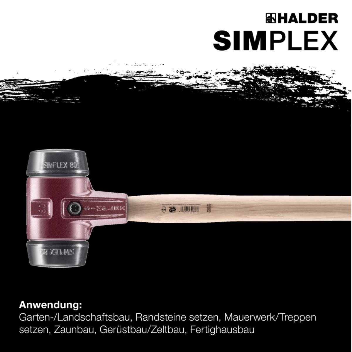 HALDER SIMPLEX - Vorschlaghammer mit TE-Gehäuse und Hickorystiel, Gummikomposition