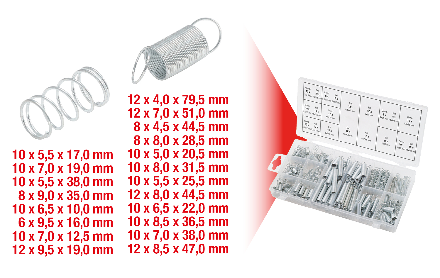 KS Tools Sortiment Federn, 200-tlg