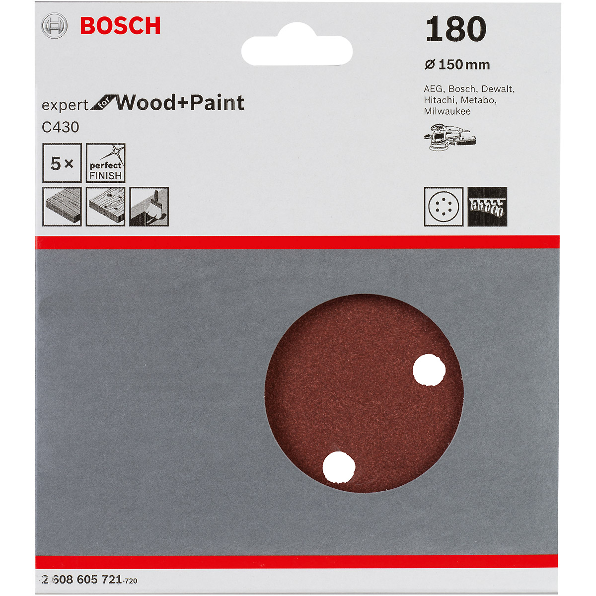 Bosch Schleifblatt C430 für Exzenterschleifer, Wand- und Deckenschleifer 